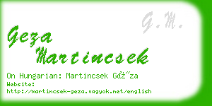 geza martincsek business card